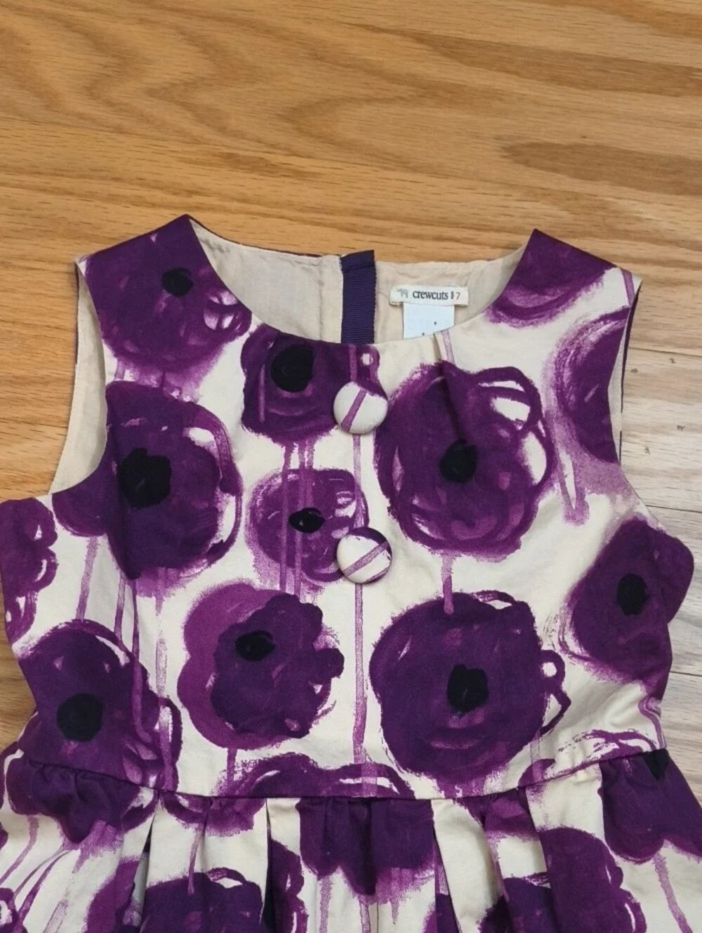 Crewcuts Purple Floral Fit-and-Flare Dress